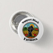 Ondersteuning voor zwarte boeren ronde button 3,2 cm (Voorkant /achterkant)