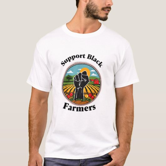 Ondersteuning voor zwarte boeren t-shirt (Voorkant)
