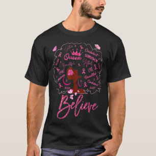 Ondersteuning voor zwarte vrouwen borstkanker t-shirt