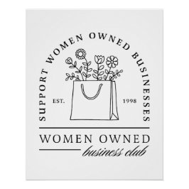 Ondersteuning vrouwen eigendom bedrijven citeert e perfect poster