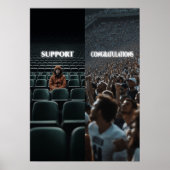 Ondersteuning vs. Gefeliciteerd Hustle Motivation Poster (Voorkant)