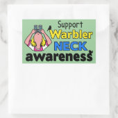 Ondersteuning Warbler Neck Awareness Rechthoekige Sticker (Tas)