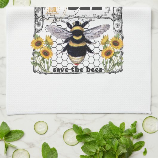Ondersteuning Your Local Honey Bee - Kitchen Towel Theedoek (Gevouwen)