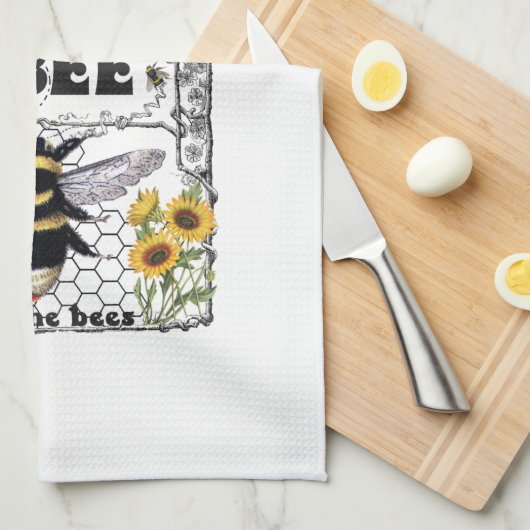 Ondersteuning Your Local Honey Bee - Kitchen Towel Theedoek (Quarter Fold)