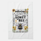 Ondersteuning Your Local Honey Bee - Kitchen Towel Theedoek (Verticaal)