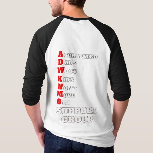 Ondersteuningsgroep voor A.D.W.K.W.M.O T-shirt (Achterkant)