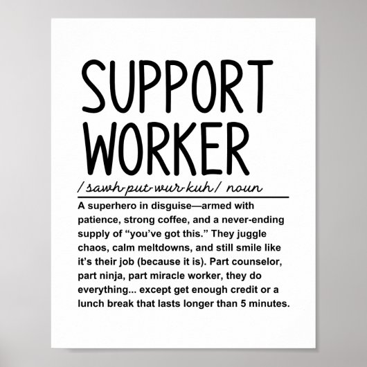 Ondersteuningsmedewerker Poster (Voorkant)