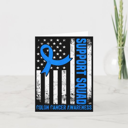 Ondersteuningsteam Amerikaanse vlag VS Darmkanker Kaart (Voorkant)