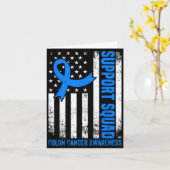 Ondersteuningsteam Amerikaanse vlag VS Darmkanker Kaart (Gele Bloem)
