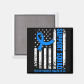 Ondersteuningsteam Amerikaanse vlag VS darmkanker Magneet (Voorkant / Achterkant)