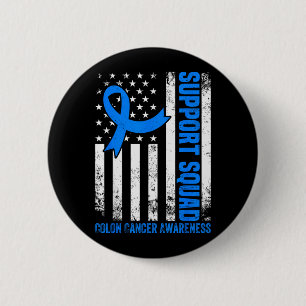 Ondersteuningsteam Amerikaanse vlag VS Darmkanker Ronde Button 5,7 Cm
