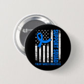 Ondersteuningsteam Amerikaanse vlag VS Darmkanker Ronde Button 5,7 Cm (Voorkant /achterkant)