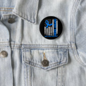 Ondersteuningsteam Amerikaanse vlag VS Darmkanker Ronde Button 5,7 Cm (In situ)