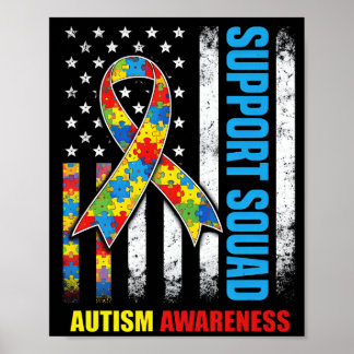 ondersteuningsteam autisme lint bewustzijn vlag va poster