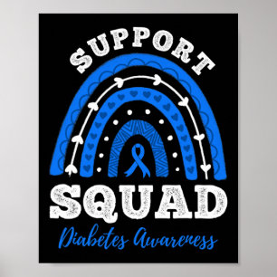 Ondersteuningsteam Blauwe Lint T1d Type 1 Diabetes Poster