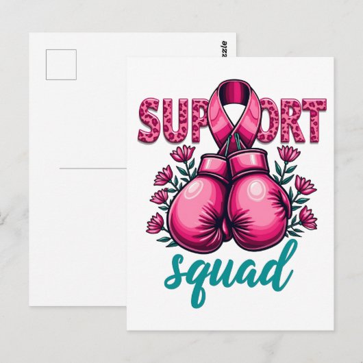 Ondersteuningsteam Borstkanker Bewustzijn Handscho Briefkaart (Voorkant / Achterkant)