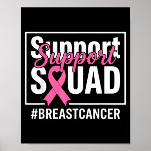 Ondersteuningsteam borstkanker bewustzijn roze lin poster