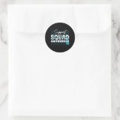 Ondersteuningsteam Colon Kanker Bewustzijn Lichtbl Ronde Sticker (Tas)