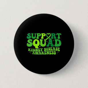 Ondersteuningsteam Groene Lint PKD Nierziekte Ronde Button 5,7 Cm
