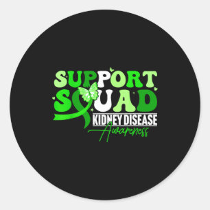 Ondersteuningsteam groene vlinderribbon chronisch ronde sticker