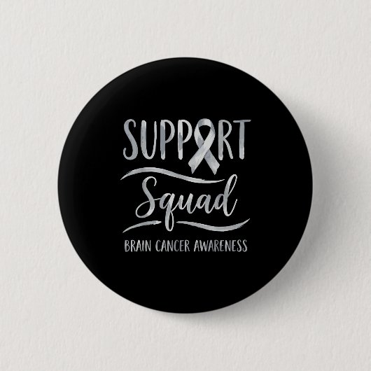 Ondersteuningsteam hersentumor bewustzijn hersenka ronde button 5,7 cm (Voorkant)