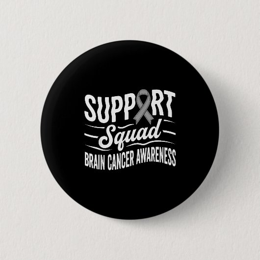 Ondersteuningsteam hersentumor bewustzijn hersenka ronde button 5,7 cm (Voorkant)