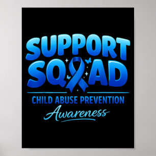 Ondersteuningsteam Kind Preventie Bewustzijn Blauw Poster