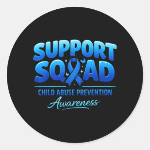 Ondersteuningsteam Kind Preventie Bewustzijn Blauw Ronde Sticker