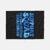 Ondersteuningsteam Kindpreventie Bewustzijn Blauw Fleece Deken (Voorkant (Horizontaal))