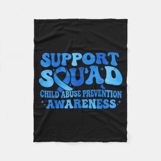 Ondersteuningsteam Kindpreventie Bewustzijn Blauw Fleece Deken (Voorkant)
