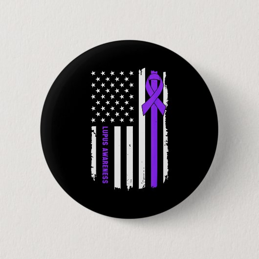 Ondersteuningsteam lupus bewustzijn warrior fighte ronde button 5,7 cm (Voorkant)