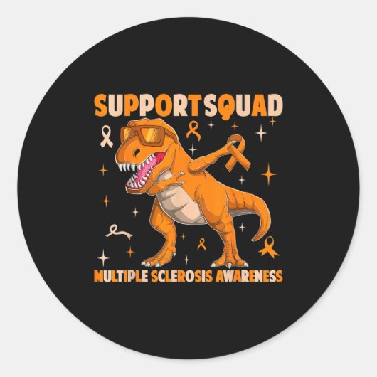 Ondersteuningsteam multiple sclerose ms bewustzijn ronde sticker (Voorkant)