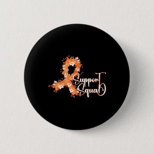 Ondersteuningsteam Oranje Lint Leukemie Bloedkanke Ronde Button 5,7 Cm