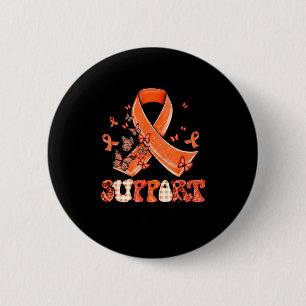 Ondersteuningsteam Oranje Lint Vlinder Multipele S Ronde Button 5,7 Cm