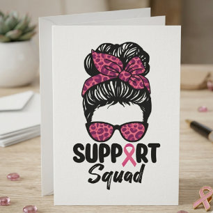 Ondersteuningsteam Rommelige Knot Roze Lint Krijge Bedankkaart