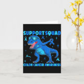 Ondersteuningsteam T-rex Dinosaur Darmkanker Kaart (Gele Bloem)