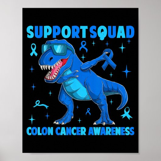 Ondersteuningsteam T-rex Dinosaurus Darmkanker Poster (Voorkant)