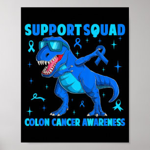 Ondersteuningsteam t-rex dinosaurus darmkanker poster