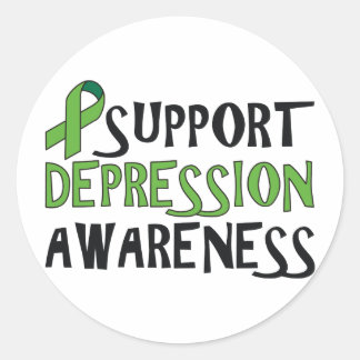 Ondersteunt Depressiebewustzijn Ronde Sticker