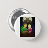 Onderstreep de Volledige maan Ronde Button 5,7 Cm (Voorkant /achterkant)