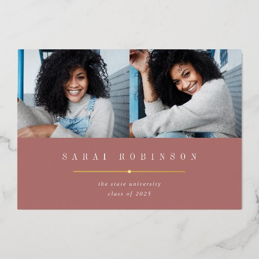 Onderstreept Folie | Aankondiging foto-Afstuderen (Voorkant)