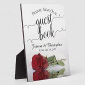 Onderteken alsjeblieft onze Roodrode Roodrozenbrui Fotoplaat (Zijkant)