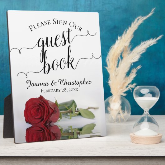 Onderteken alsjeblieft onze Roodrode Roodrozenbrui Fotoplaat (Zijkant)