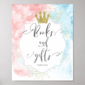 Onderteken "Boeken en geschenken", Roze Blauw Gesl Poster (Voorkant)