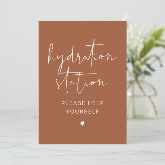 Onderteken CORIANDER Boho Terracotta Hydration Sta Kaart (Staand voorkant)