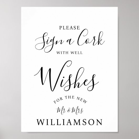 Onderteken een Cork feest/bruiloft Poster (Voorkant)