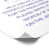 Onderteken een Jenga Block Elegant Navy Blue Weddi Poster (Hoek)