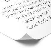 Onderteken een Jenga Piece Weddenschap Boek Poster (Hoek)