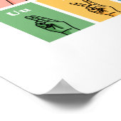 Onderteken het alfabet, Amerikaanse gebarentaal A- Poster (Hoek)