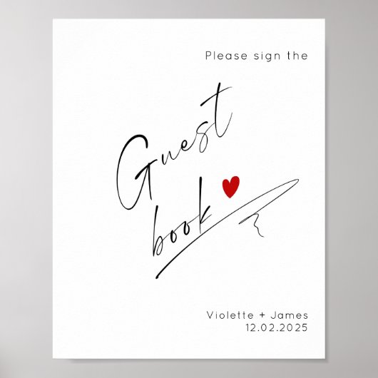 Onderteken het gastenboek Minimalistisch script Tr Poster (Voorkant)